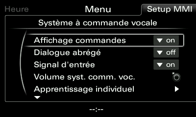 Audi RMC - SDS Commandes vocales